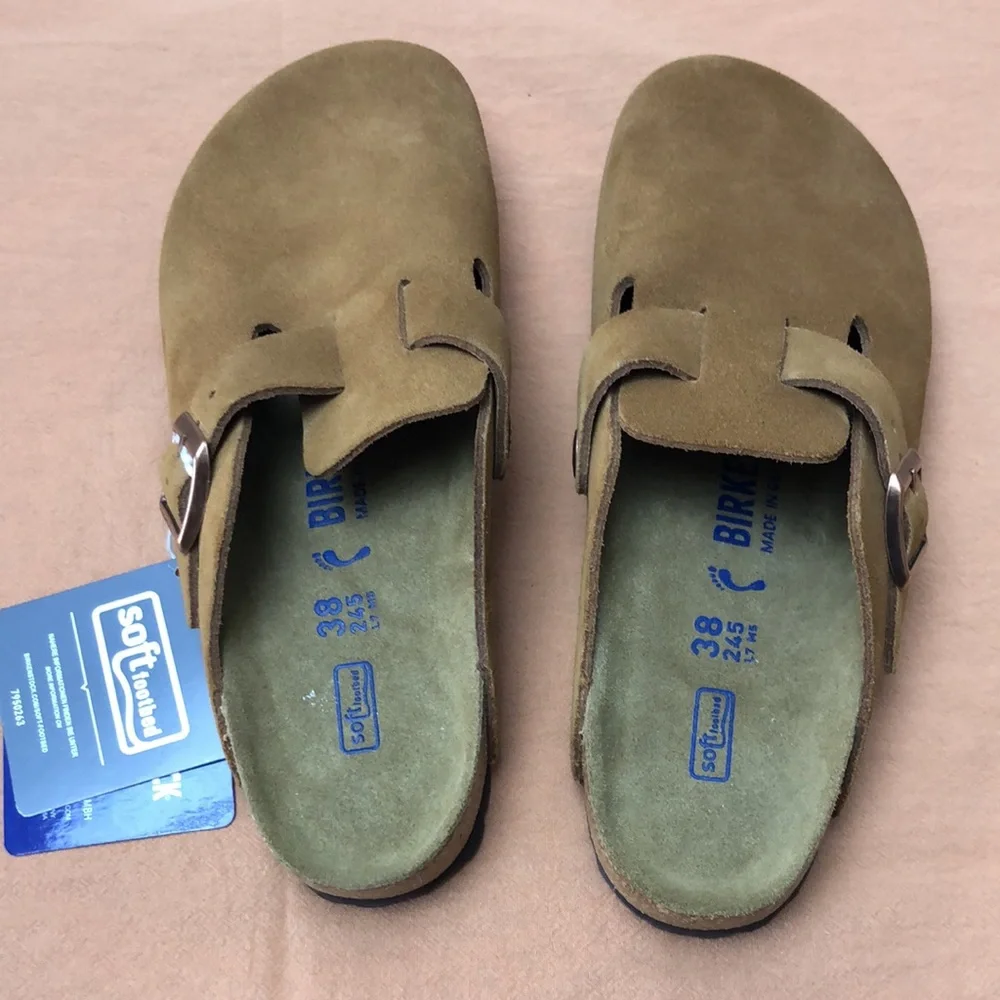 🔥 NWT Women's Mink Suede Birkenstock Boston Shoes - Narrow Fit - Picture 2 of 5